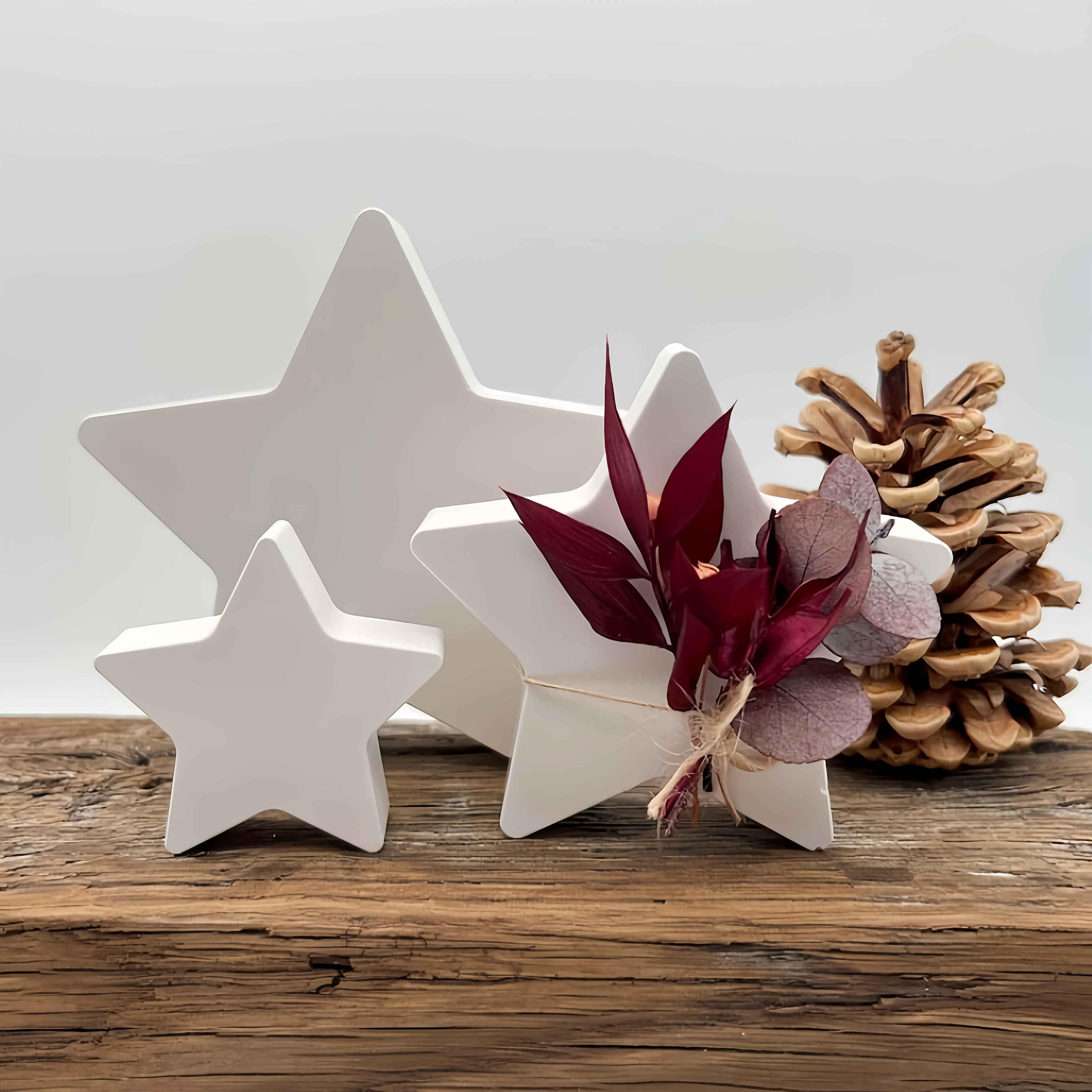 

3pcs Star Silicone Molds For Candle And Resin Casting - S/m/l Concrete Ornaments