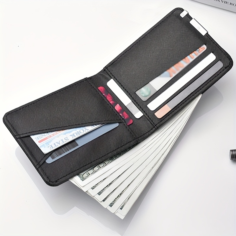 Cartera de cuero sintético negro de lujo con estampado de araña - Diseño de negocios elegante, gran capacidad, bolsillo para monedas y ranuras para tarjetas, elección perfecta de regalo (impresión plana 2D)