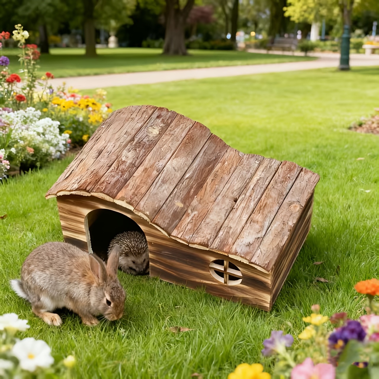 Rustic Cedar Wood Small Animal House