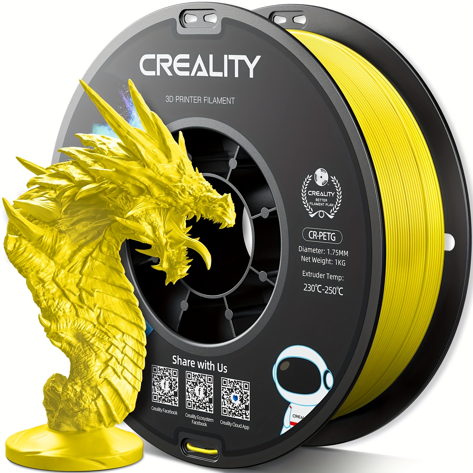 Image of 1kg (2.2lbs) Creality Petg 3d Printing Filament 1.75mm 3d Printer Filament, Strong Toughness, 2025 Latest Batch, Fit For Most Fdm 3d Printers