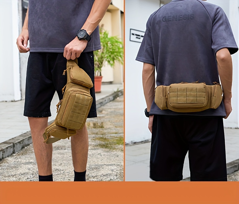   pistol fanny pack multi functional oxford cloth waist bag large capacity travel gear pouch concealed gun holster portable   waist pack with non waterproof for outdoor details 5