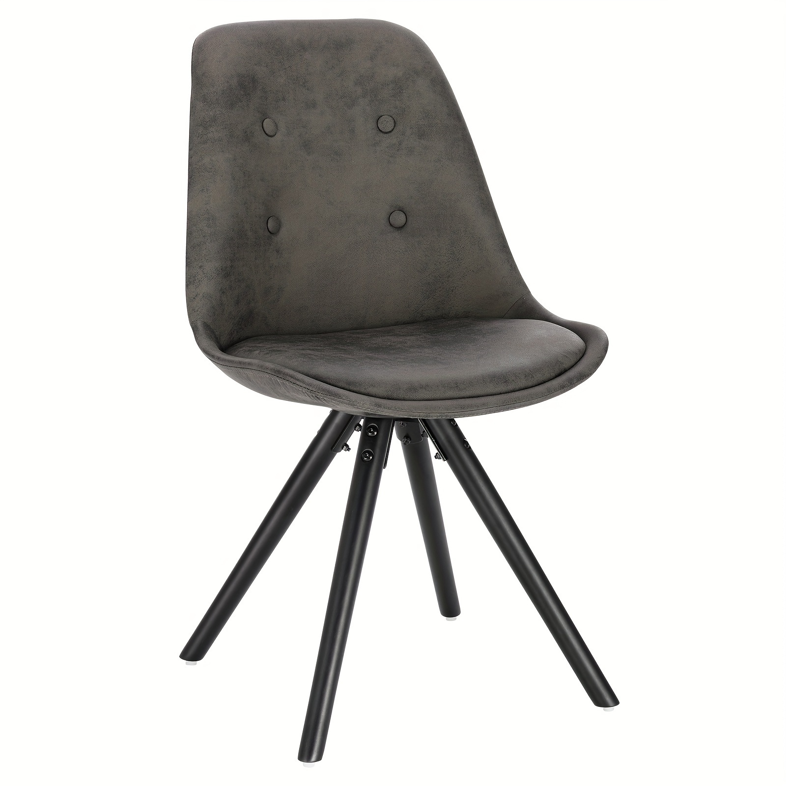 2pcs Dining Chairs, Fabric Seat Design Chairs, Kitchen Chairs With Wooden Frame And Faux Leather Look