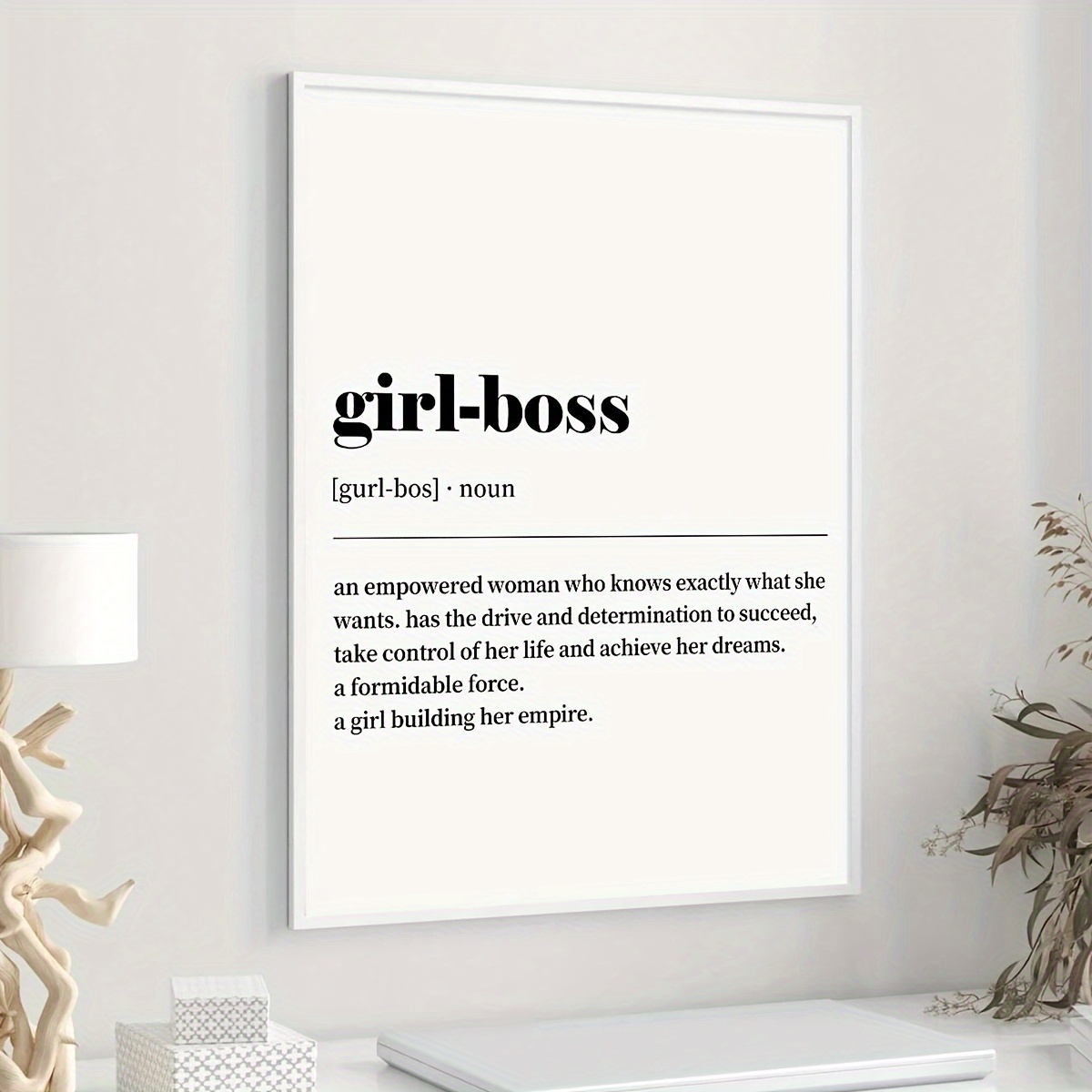 

1pc With Frame Canvas Poster, Girl-boss Definition Wall Art, Canvas Painting Decor, Festival Gifts, Living Room Decoration, Wall Art
