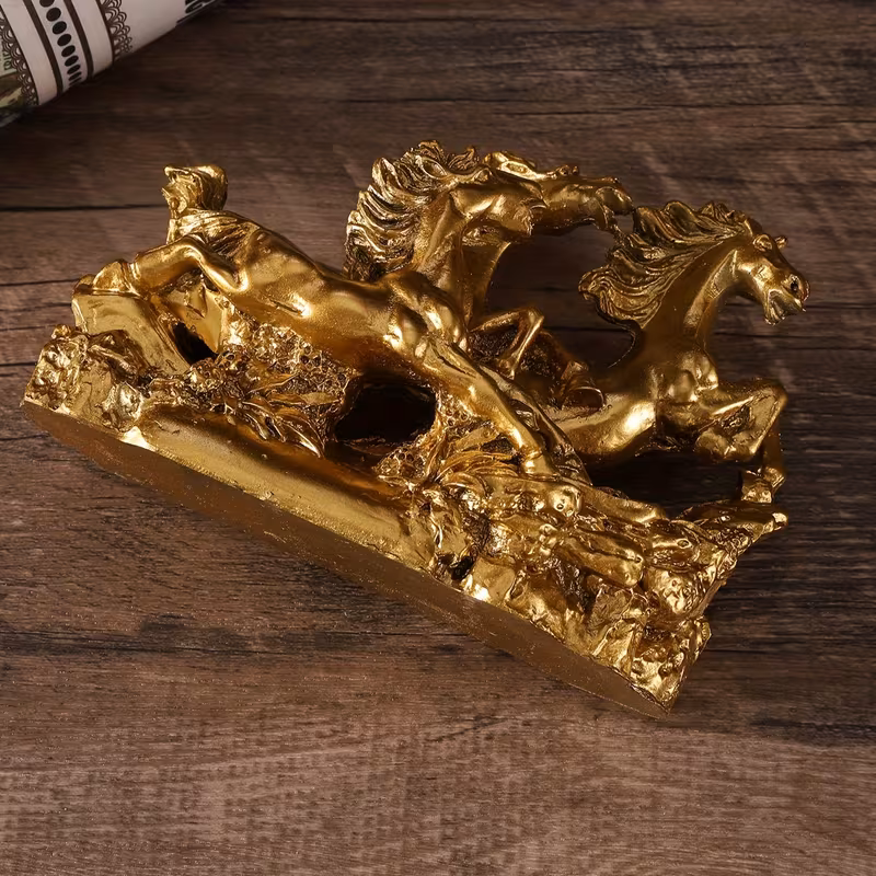 a decorative resin piece featuring three magnificent horses Product details 5