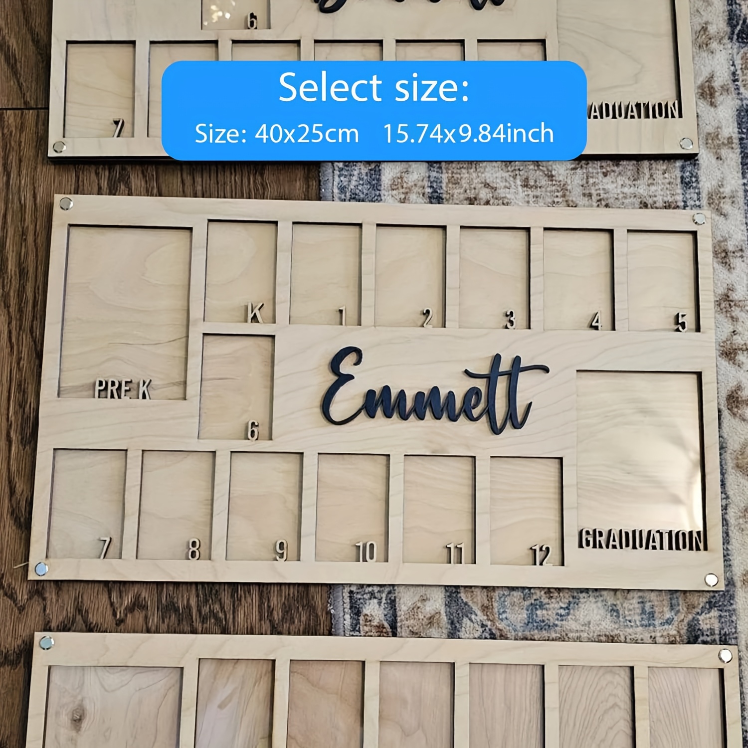 TEMU Wooden Picture Frame For School Years, From To Graduation, Customizable For Grade School Photos, Perfect As A Senior Gift