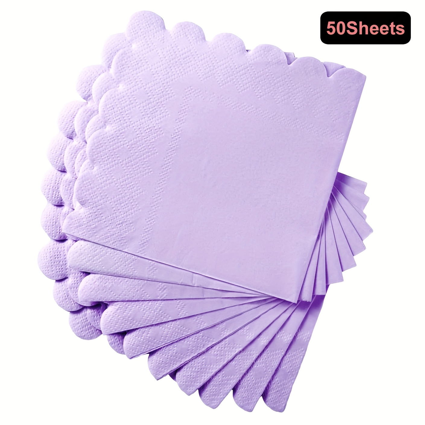 Image of 50-pack Purple Double-layer Lace Edge Disposable Napkins, 25x25cm, Elegant Textured , And , Holiday Table Settings | Decorative Napkins | Thick Paper Napkins & For Halloween、christmas