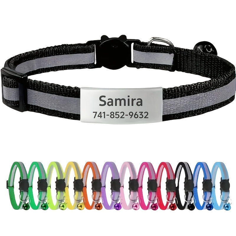 Personalized Reflective Cat Collar With Id Tag, Safety Breakaway Design, Pink Kitten Collar For Cats And Puppies - An Ideal Present For .