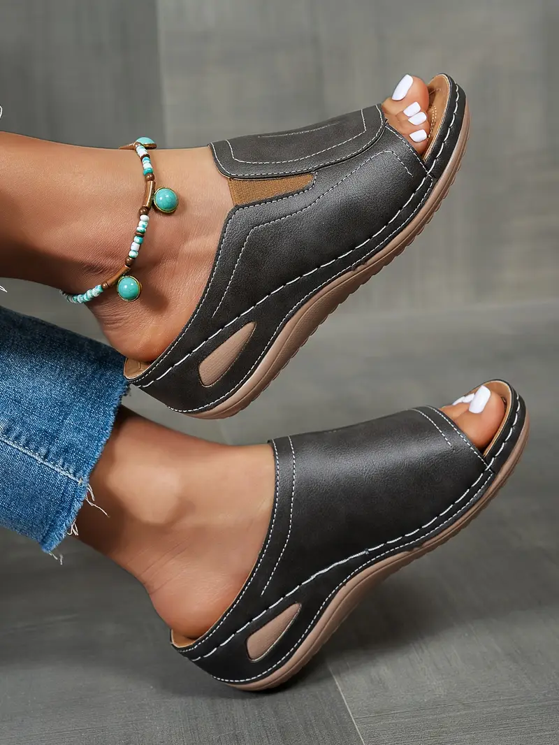 womens comfortable casual wedge sandals everyday anti slip shopping shoes summer outdoor beach slippers Product details 11