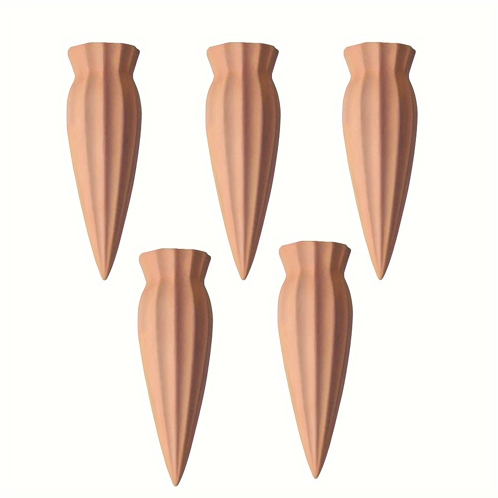 Image of Set Of 5 Terracotta Self-watering Spikes, An -watering Solution For Indoor And Outdoor Plants, Ideal For Small Pedestal Vases And Perfect For Use During Vacations