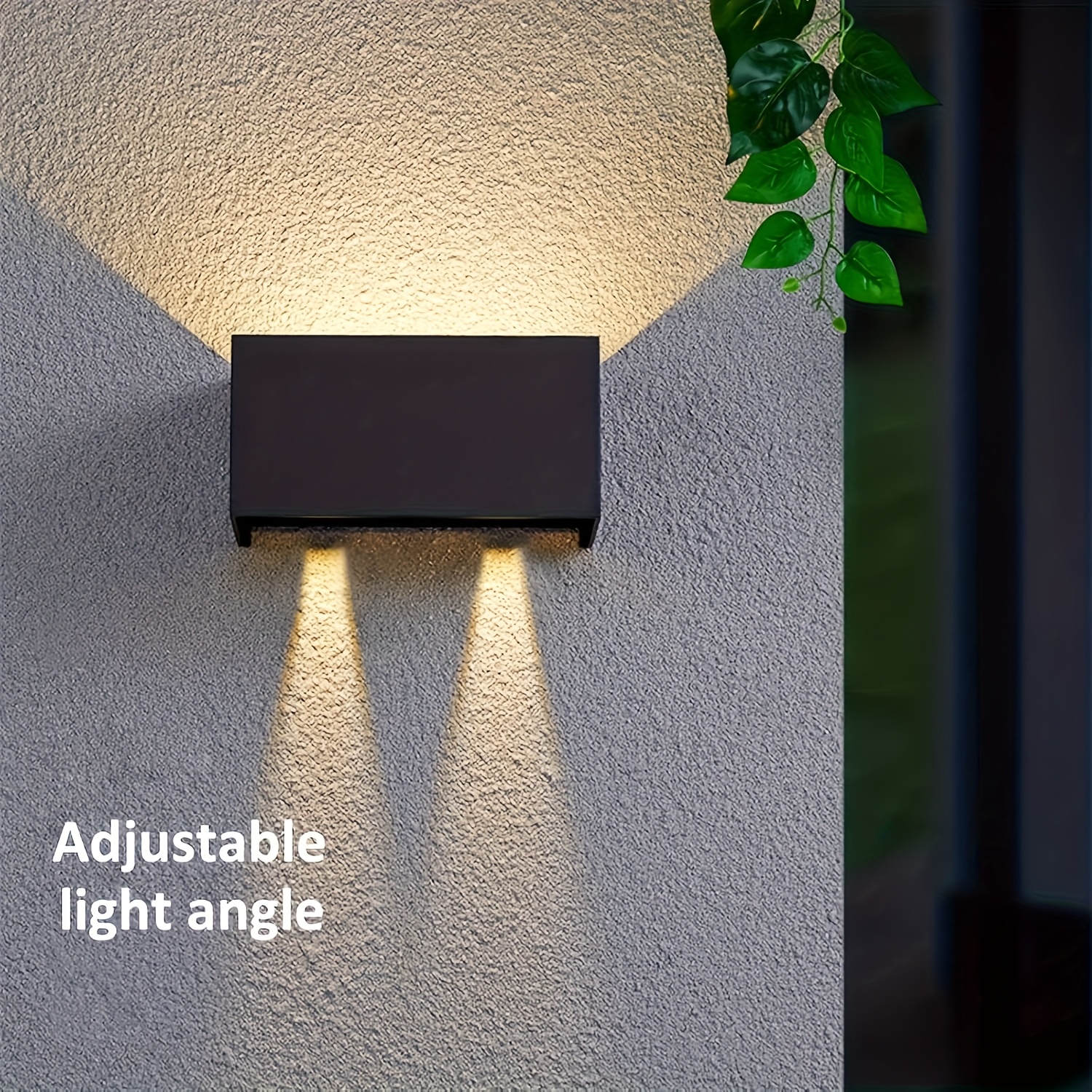 LED Double-Head Wall Light, Black, Outdoor Lighting Wall Sconce, Outdoor Wall Lamp, COB Light Source + Body, 3000K Warm White Outdoor Light Fixture, Up and Down Adjustable Wall Light, Dimmable Beam for Balcony, Courtyard, Corridor, Exterior Wall