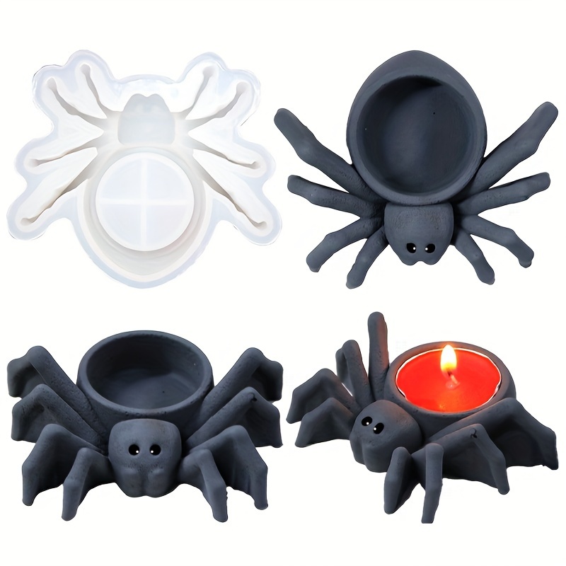 

Diy 3 Piece Spider Candle Holder Set Silicone Mold Halloween Holiday Ambiance Aroma Candle Holder, Creative Home Decorations, Decorations, Crafts