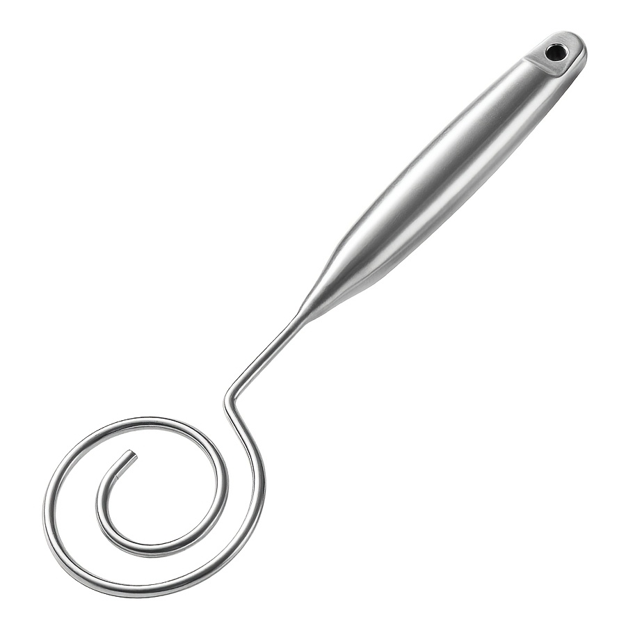 TEMU Stirring Rod Stainless Steel Spiral And Noodle Maker Manual Dough Home Flour Mixer Baking And Noodle Tool
