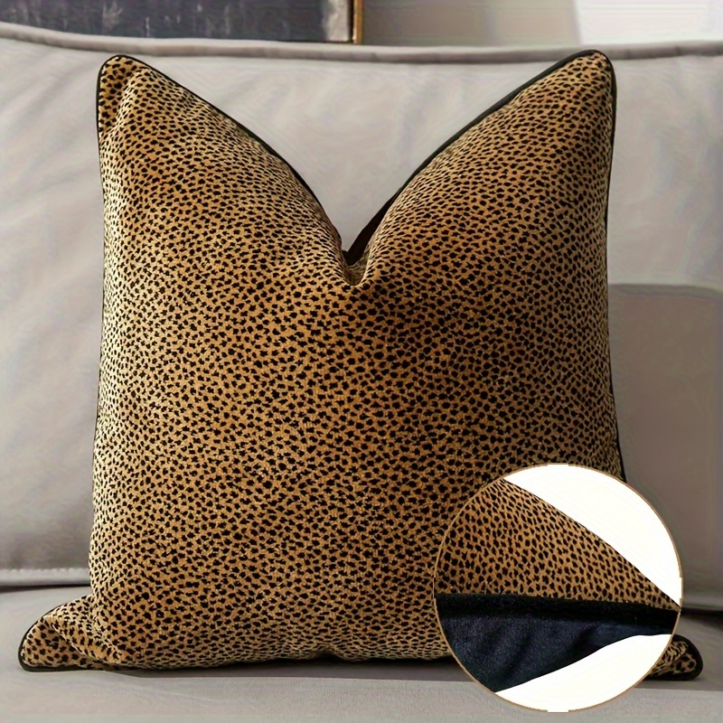 TEMU 1pc Polyester Pillow Cover High-end Tropical Style Jungle Animal Leopard Tiger Zebra Leopard Dot Cow Pattern Forest Jungle Animal Theme Wind