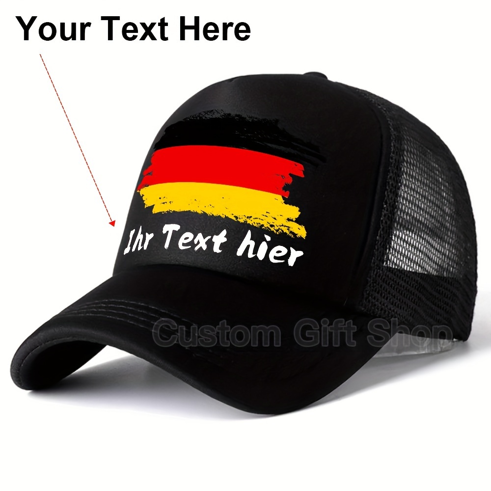TEMU Personalisierte, sehr leichte Baseballkappe mit deutschem Element, Unisex, 1 Stück