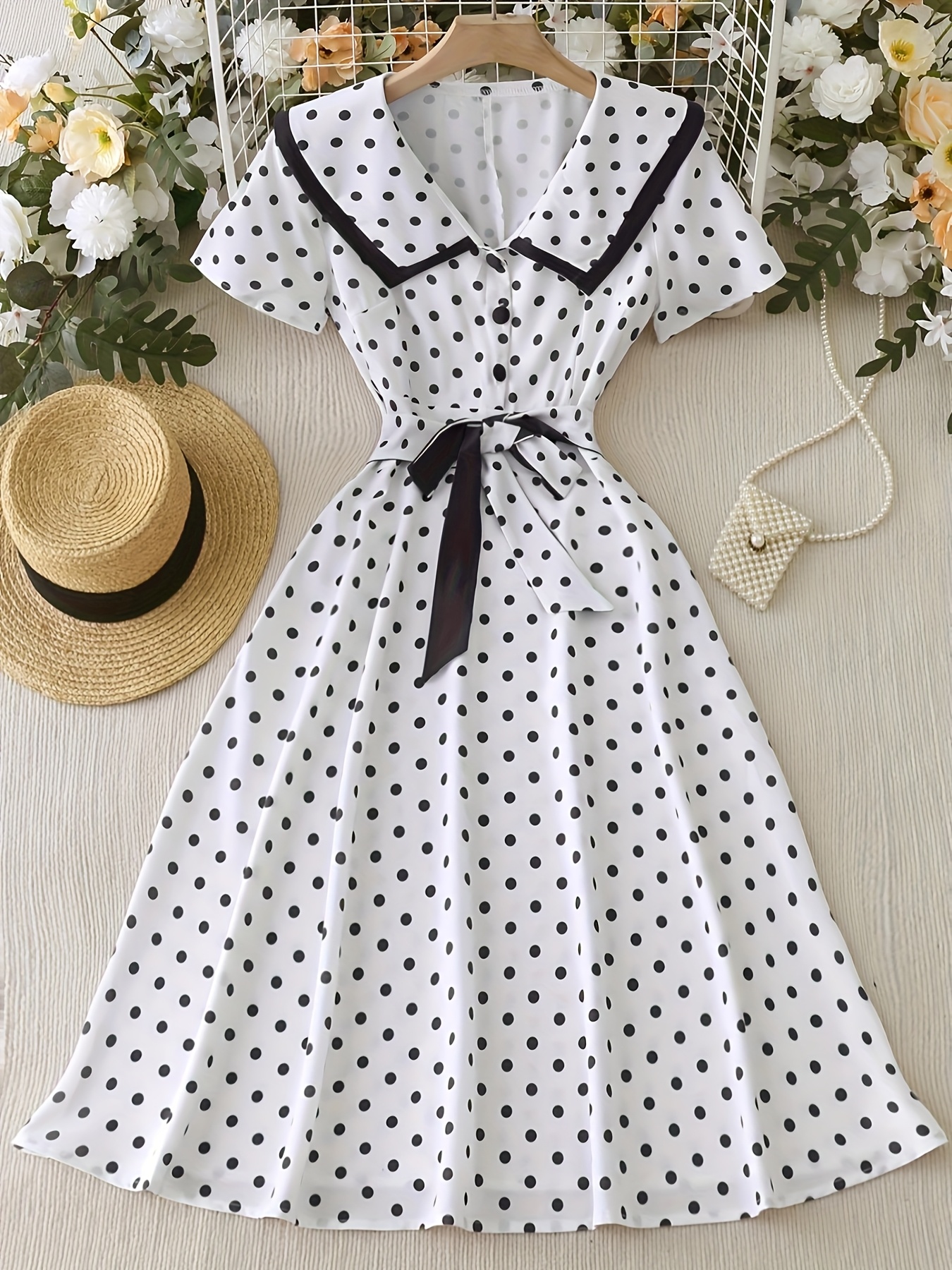 navy blue dress for baby girl A-Line Cocktail Dresses 1950s Dress Fall Wedding Guest Dress Knee Leng – BL  Dress main image 1