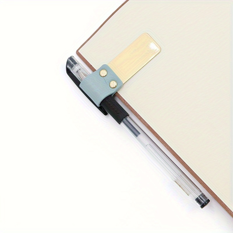 TEMU 1pc para Bolígrafos de Metal, Accesorio para Cuaderno de Cuero PU, Estuche de Almacenamiento para Bolígrafos de Grabación de Reuniones, Soporte