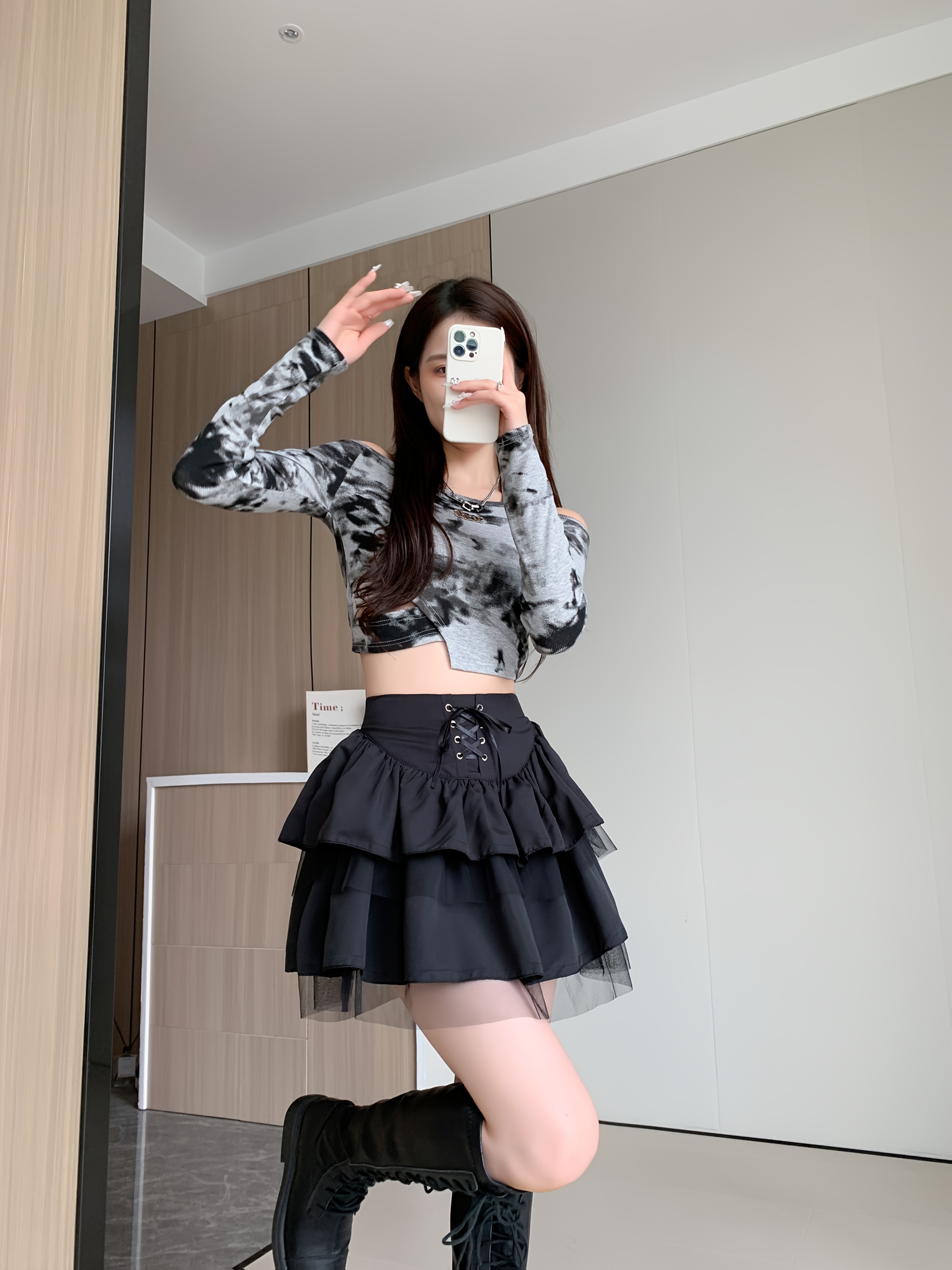 Mesh Mini Skirt High Waisted Black Mesh Skirt WSD911 Women'S