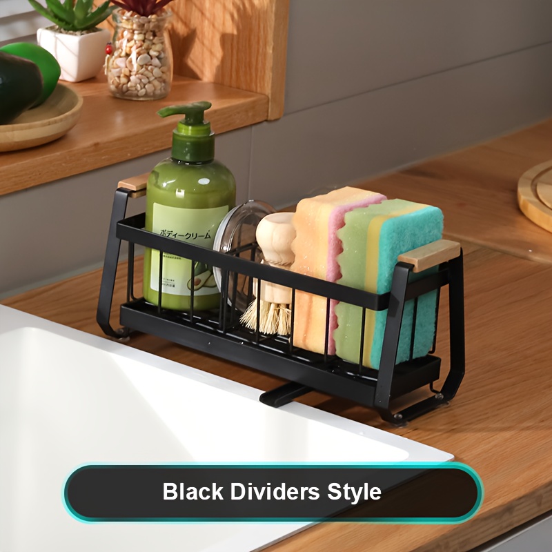 TEMU Sink-side Drainer Rack, Sponge Holder, Space- Kitchen Countertop Storage Cabinet With Detachable Drip Tray, Suitable For Storing Sponges, Soap,