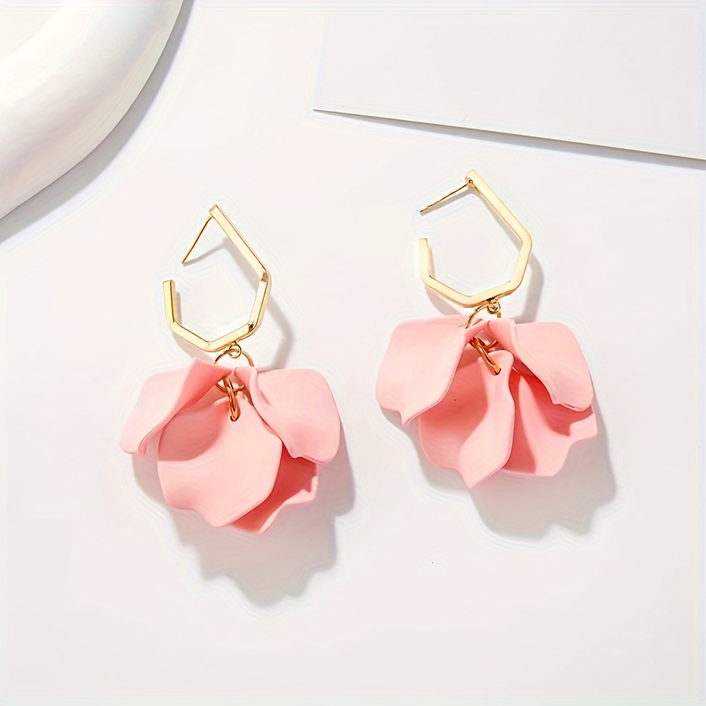 Classic Colorful Rose Petal Earrings - Party Accessory & Gift Idea