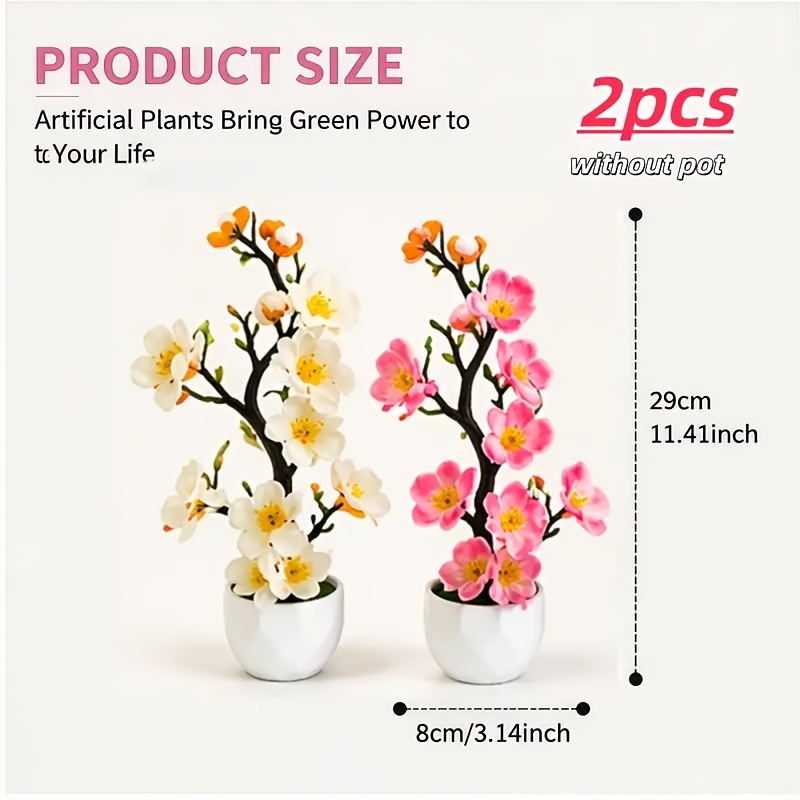 2-Color Combination Pack of Realistic Plum Blossoms