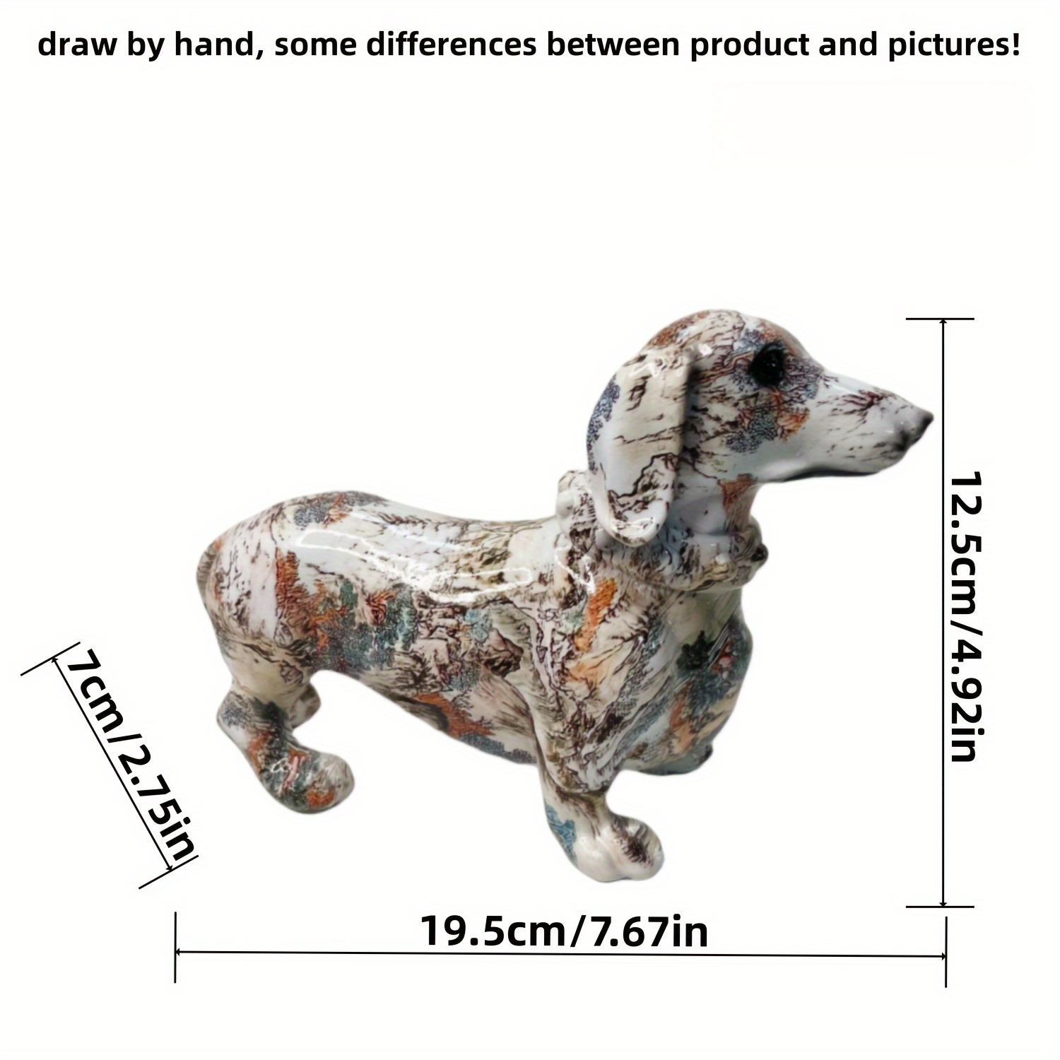 Image of A Vibrant Graffiti Sausage Dog Statue - Handcrafted Resin Art Decoration - Perfect For Bookshelves, Living Rooms, Offices, And - Adds Charm And Festive Color To Your Home All Year Round