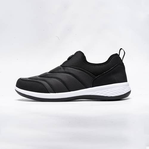 mens slip on sneakers black comfortable durable walking shoes for outdoor and driving low with soft plush lining eva sole stylish and warm for fall winter