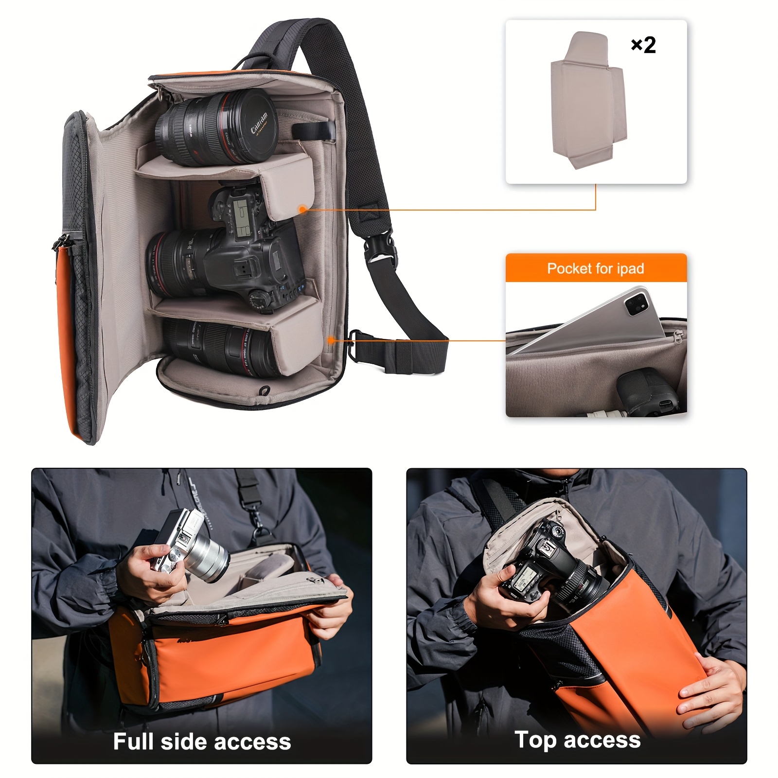 borsa per fotocamera, borsa fotografica a   singola, borsa a tracolla, borsa per fotocamera dslr   e mirrorless Dettagli dell'articolo 3