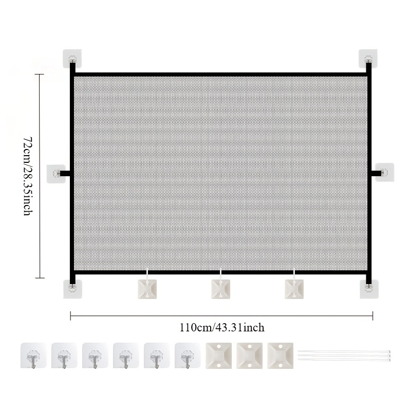 TEMU Clôture de barrière rétractable pour chat perçage, barrière pour animaux de compagnie, filet d'isolement, empêchant de fuir, de et d'être