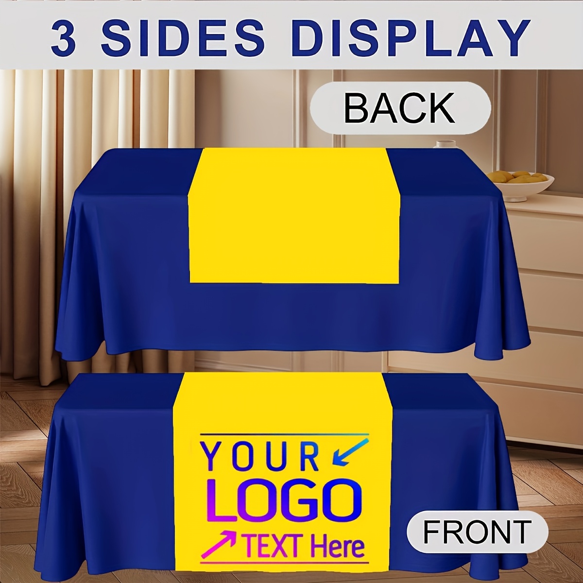 TEMU Custom Table Runner, Suitable For Temporary Shops, Craft Fairs And Vendor Events, Multifunctional Use, Decorative, Reusable, Exquisite And