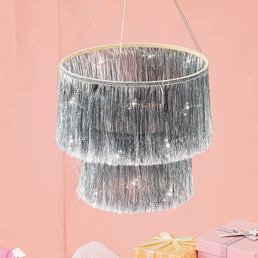 frangipani tinsel chandelier iridescent silvery foil bachelorette party decorations birthday photo booth supplier disco party decorations birthday graduation   shower bachelorette shower party decorations details 4