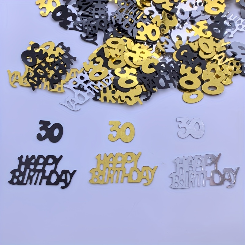 Set, Birthday Party Decorative Confetti, 18/30/40/ Anniversary Confetti For Table Decoration Happy Birthday Sprinkle Glitter