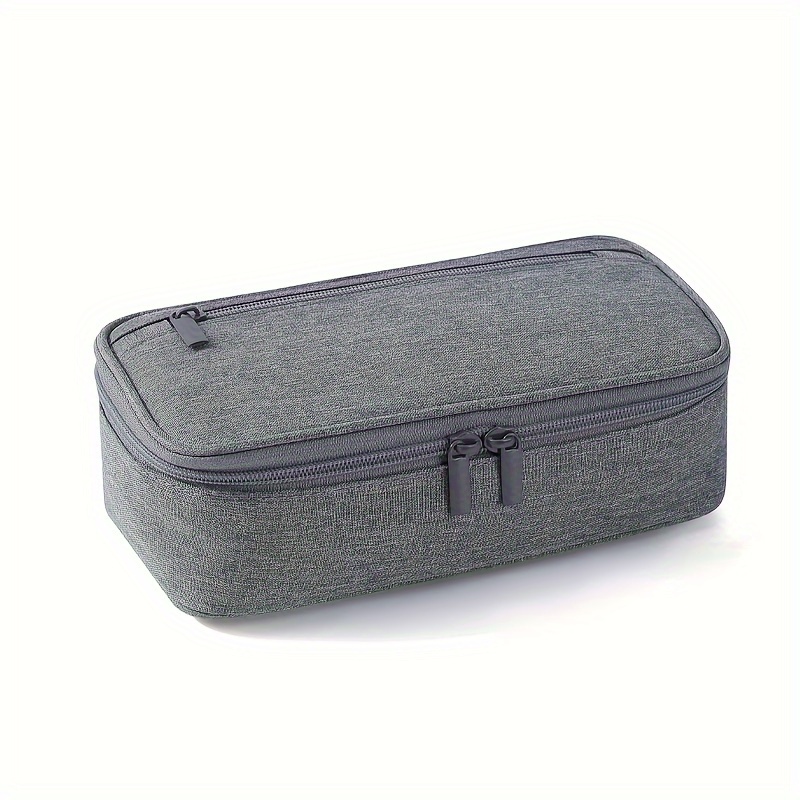 TEMU Grand étui à crayons de grande avec compartiments à fermeture éclair et poignée, trousse à crayons pliable, boîte à crayons esthétique en
