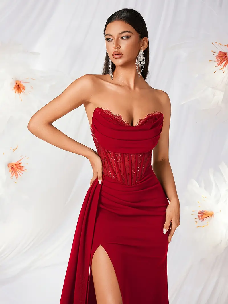 mesh top under formal dress ZYHT - Set: Long-Sleeve Glitter Mesh Top + Spaghetti Strap Mesh Panel Midi Dress