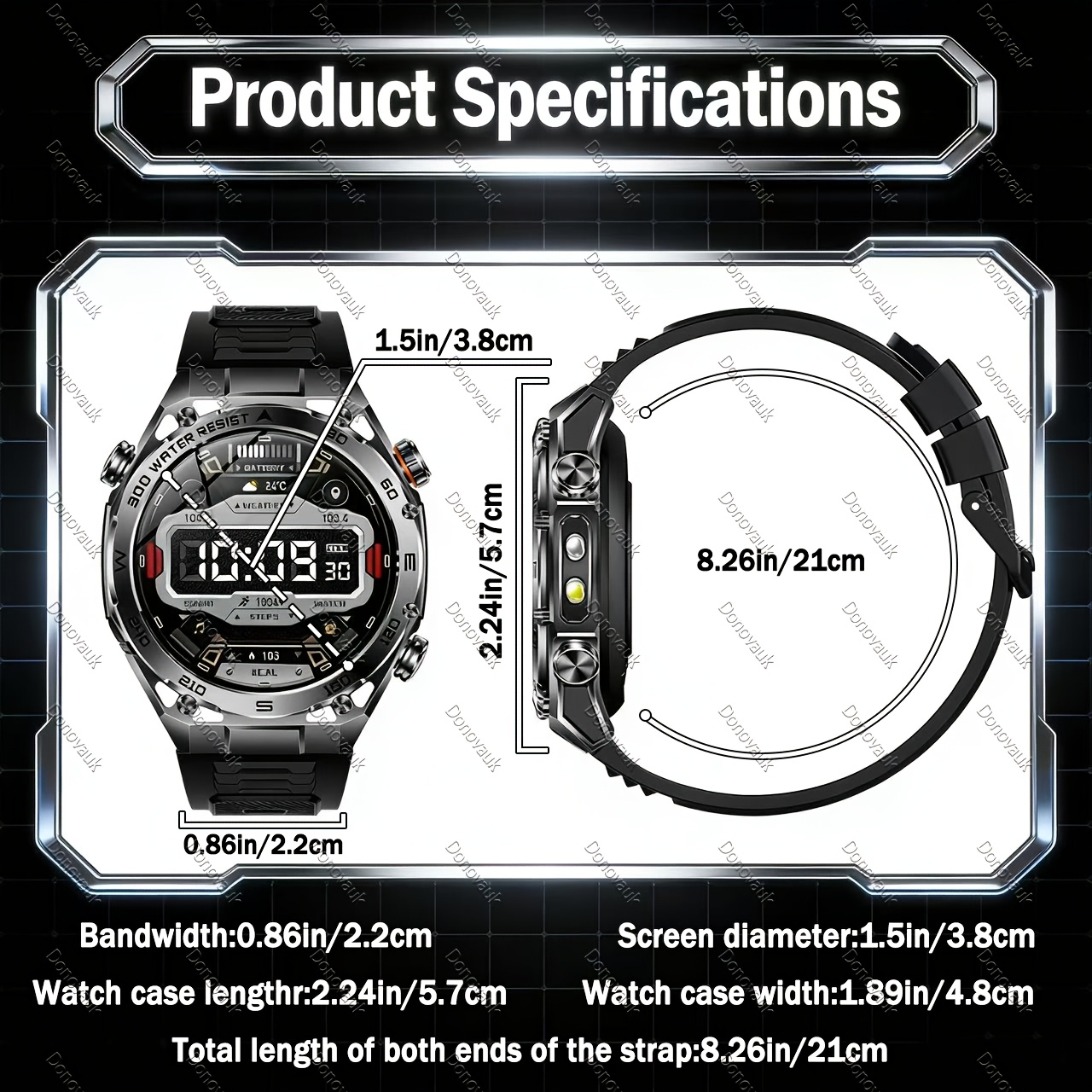 Durable Smartwatch with Lightweight Alloy Design