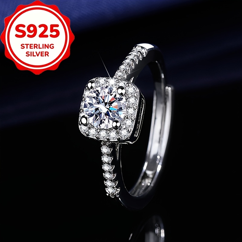3pcs Minimalist S925 Silver Square Ring Set