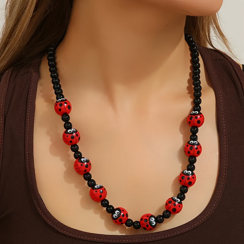 E-shop 1 Stück Modischer Spaß Tier Holzperlen Halskette, Pulloverkette für Damen, Ideal für , Partys Geschenke