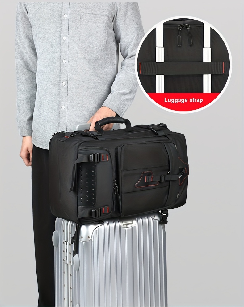 1 SAC À DOSEUR TOURISTIQUE Homme Grande Taille 55-60L Sac à Dos Extérieur Robust avec Poche Chaussures, Convertible en Randonnée/Sac de Voyageur, Nylon Imperméable pour Pluie Intense, Compartiment Principal Verrouillé et Fente Tablette/Ordinateur Portatif