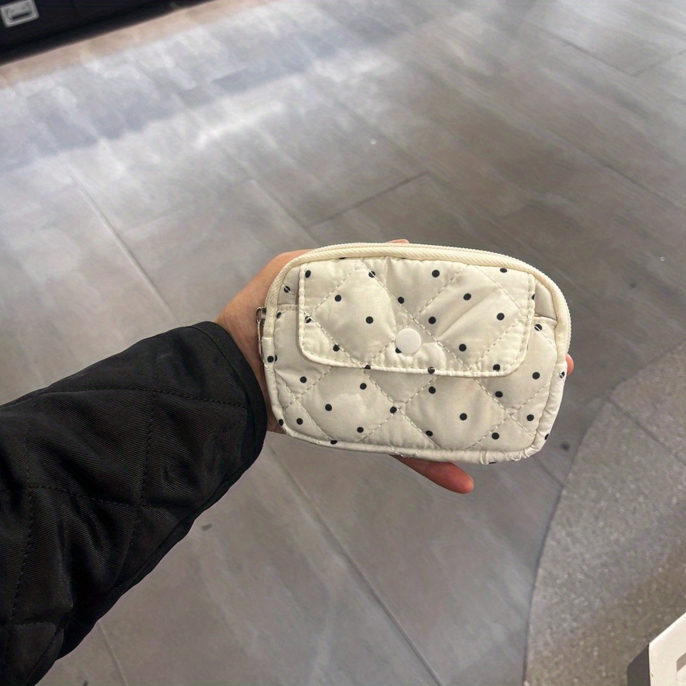 TEMU New Polka Dot Small Organizer Bag, Key Bag, Pouch, Id Earphone Jewelry Storage Bag