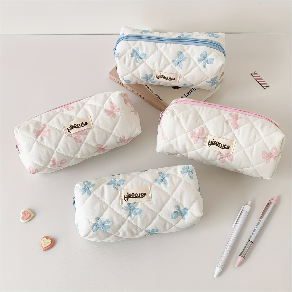 Kawaii, astuccio per matite, per ragazze, grande capacità, organizer per cancelleria per scuola, università, ufficio, colore: blu