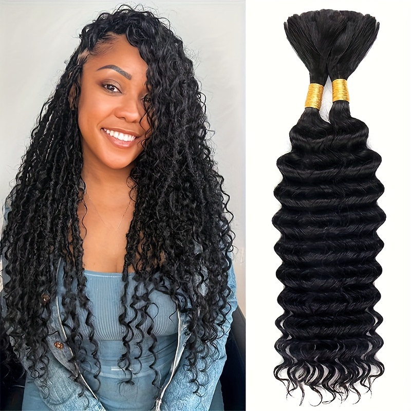 Deep Wave Water Wave Curly 100% Human Hair 3 Bundle Package, Boho Brai –  Curly Que Locs