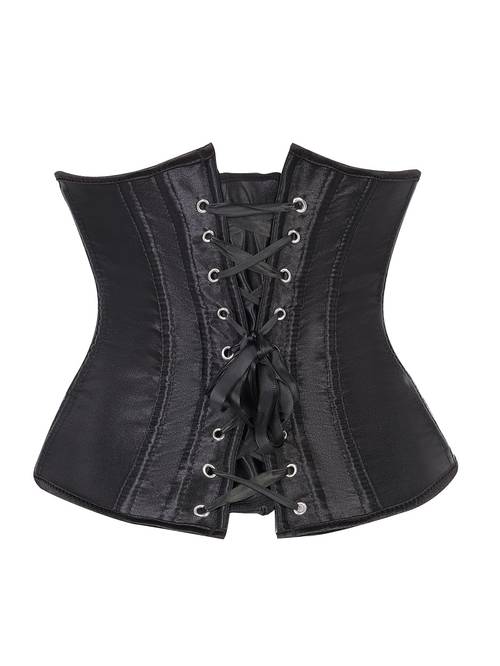 womens satin vintage underbust waist trainer corset with and lace up closure for easy on off