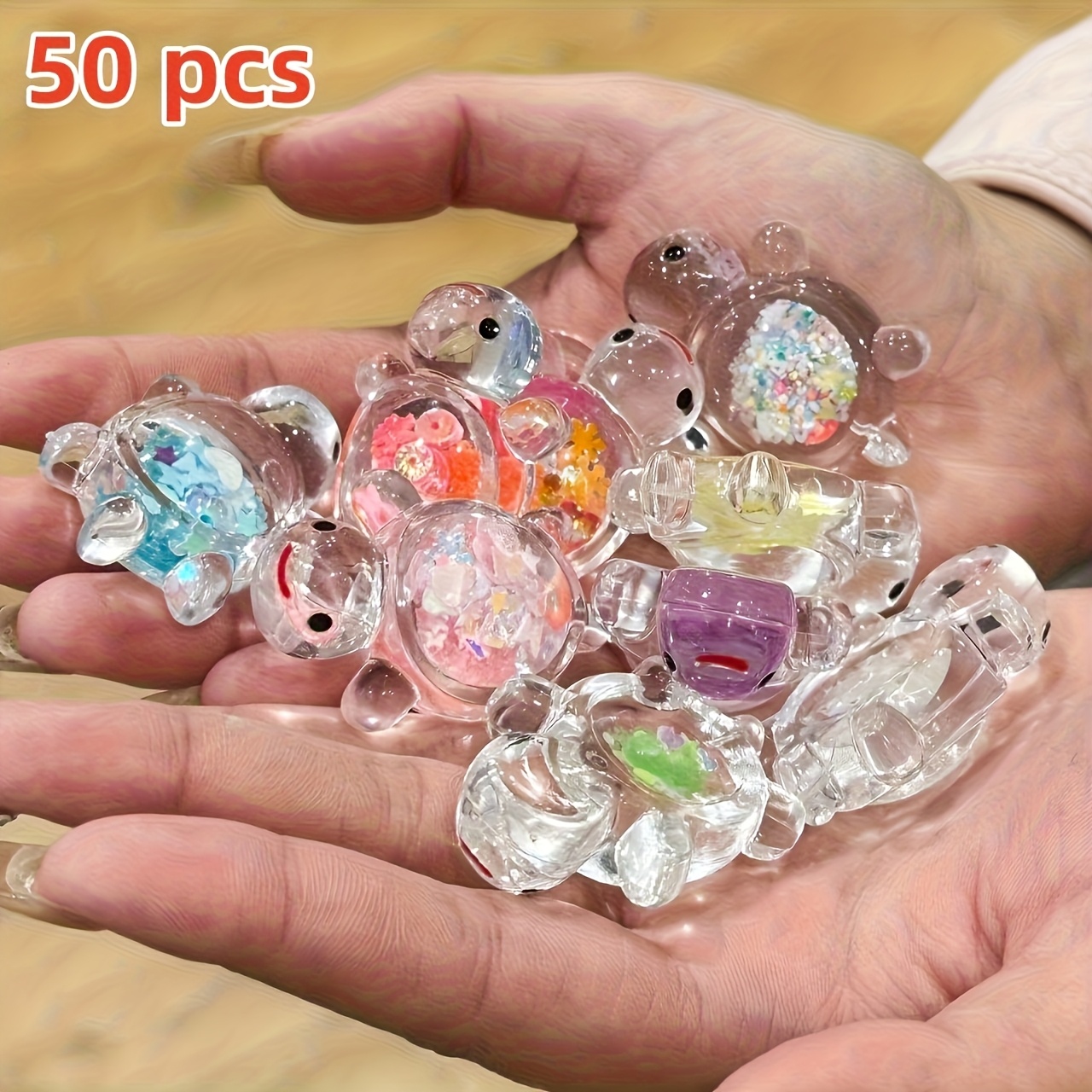 TEMU 25pcs/50pcs Light Up Sea Turtle Ornaments, Acrylic Cartoon Theme Pendants For Jewelry, Party Gifts, Birthday And Holiday Gifts, Perfect For