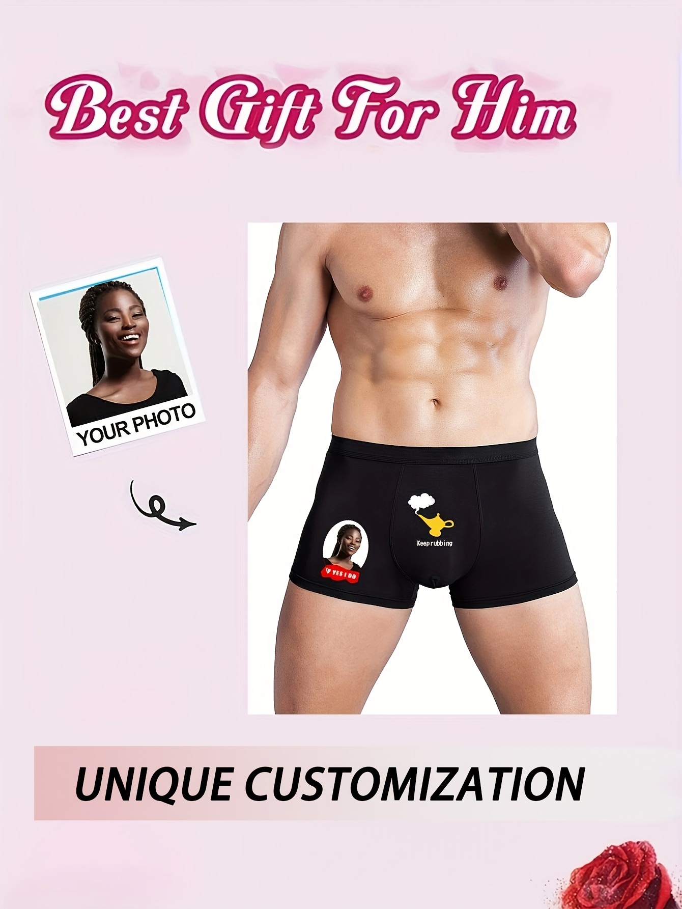 Custom Face Boxers Brief, Personalize Photo Boxers, Custom Men Underwear,  Best Birthday/wedding/anniversary Valentine's Day Gifts for Him BF 