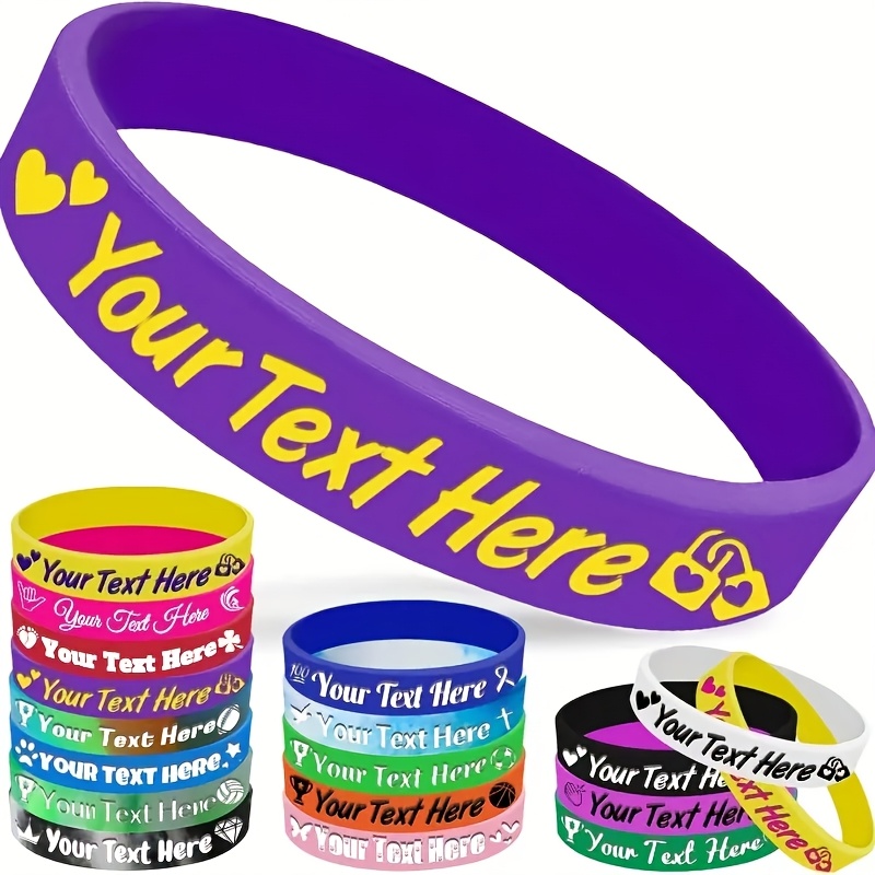 17pcs Custom Engraved Durable Silicone Wristbands for Women