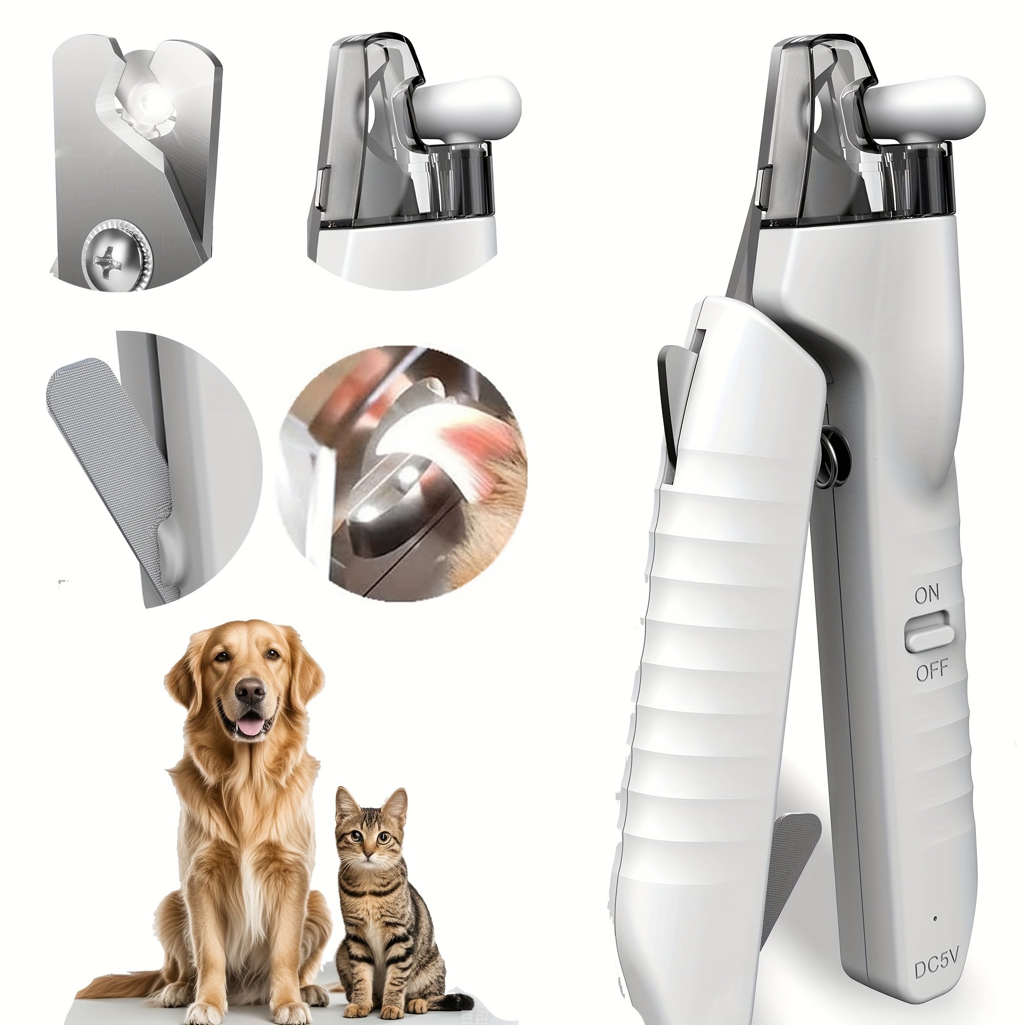 

Pet Nail Clippers For - Usb Rechargeable Led Light For | And Blade | Recommended Trimming Tool For Dogs And Cats.pet Nail Clippers With Nail Grinder, Suitable For Dogs And Cats Of Sizes.