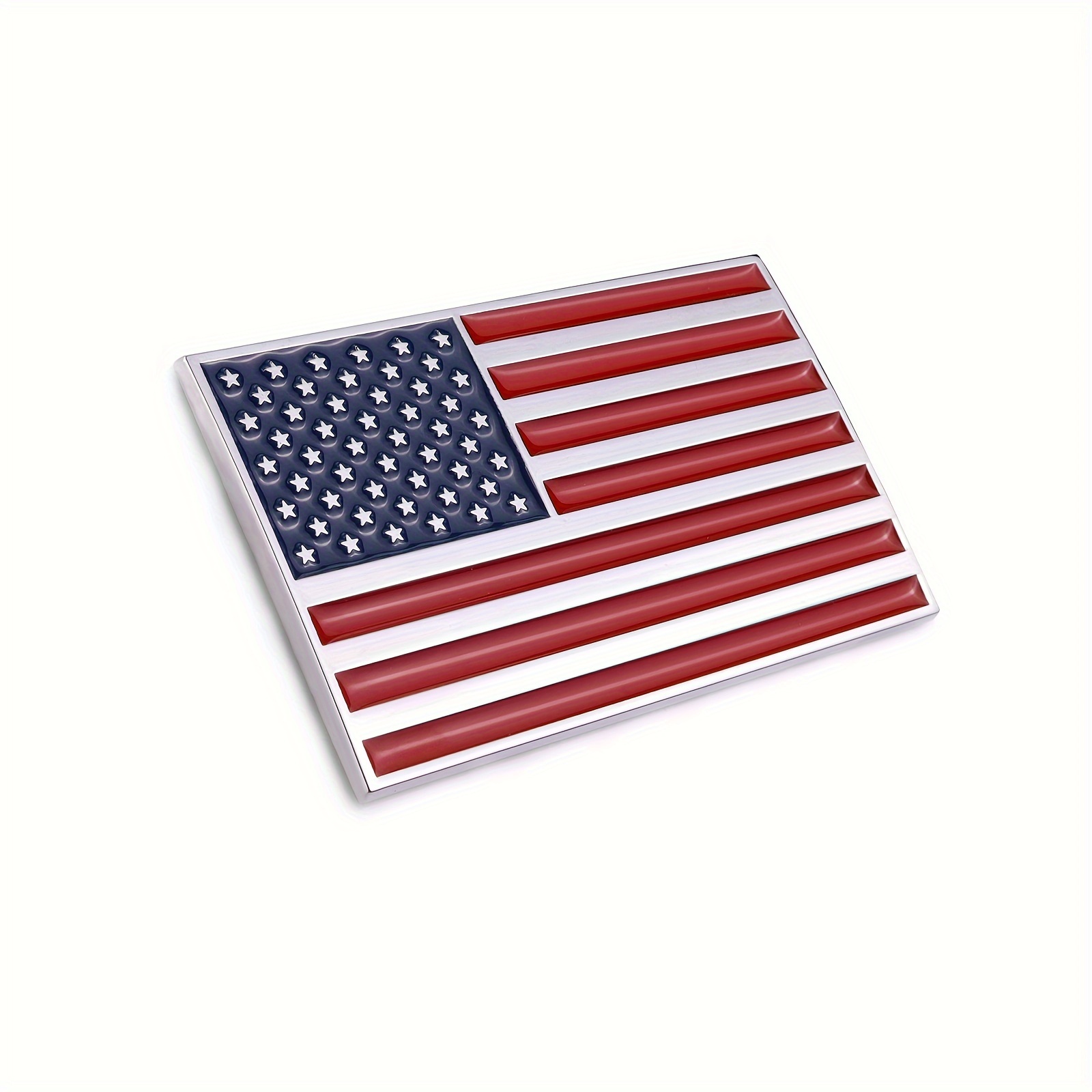 

3d American Flag Metal Car Sticker, 3.15" X 2" Usa Flag Decal, Zinc Alloy Emblem For Truck, Car, Motocycle, Boat