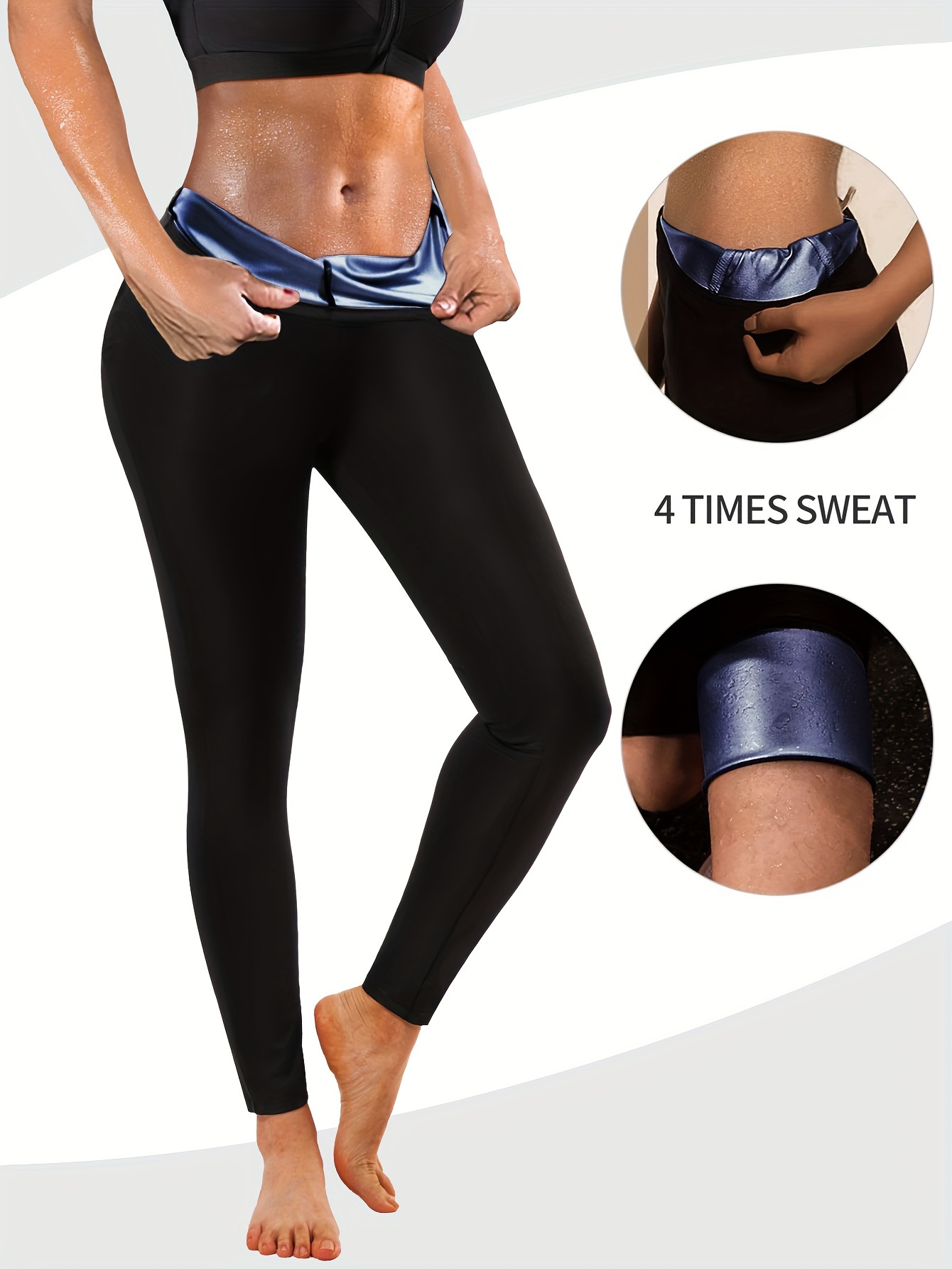 Women's Highwaisted Sauna Sweat Leggings, Slimming Workout Pants With