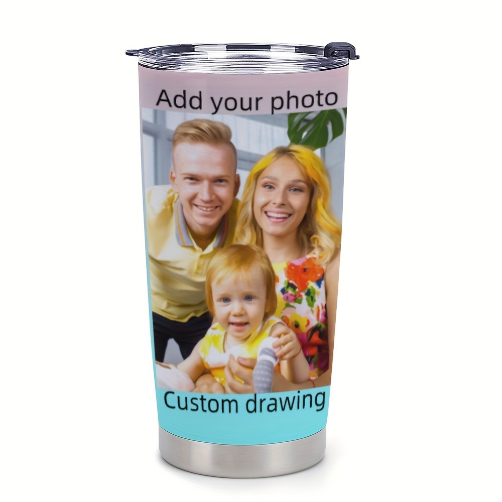 

(custom Products) Personalized Coffee Mug Custom Pictures, Custom Photos 1pc 20oz Stainless Steel With Lid And Vacuum Insulated Glass, Personalized Coffee Travel Mug With Lid