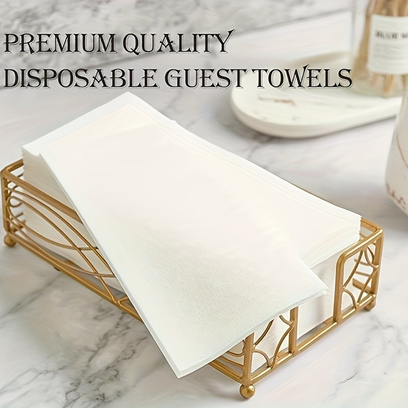 100PCS Disposable White Napkins Linen Feel Guest Hand Towels White