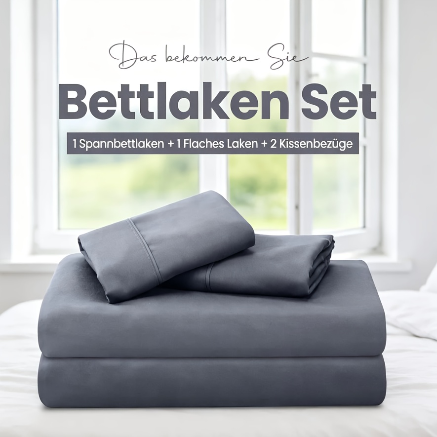 3/4pcs Sheet Set - - Bedding, 14 Inch Deep Pocket Microfiber Sheet Set - Soft And Wrinkle Resistant, Bedding Includes 1 Flat Sheet, 1 Fitted Sheet, And 1/2 Pillowcases (80x80cm), Machine Washable